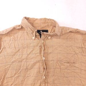Consensus Windowpane Flannel Casual Button Up Shirt Mens Size Medium M Brown